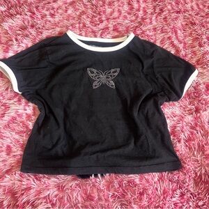 Black Butterfly baby tee